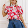 Sunday Chic Floral Top in Red Image 1