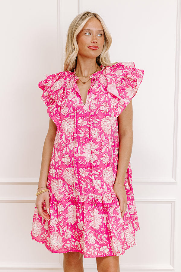 Garden Glance Floral Mini Dress in Blush Image 1