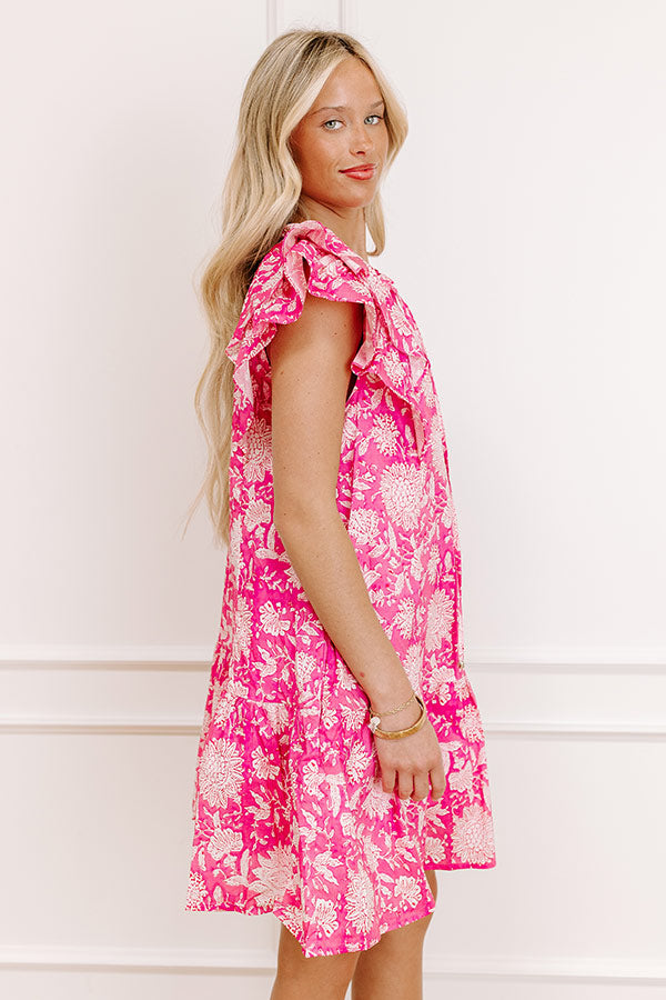 Garden Glance Floral Mini Dress in Blush Image 4