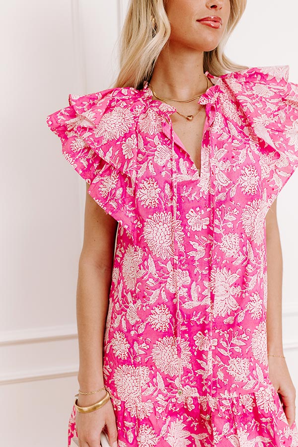 Garden Glance Floral Mini Dress in Blush Image 3