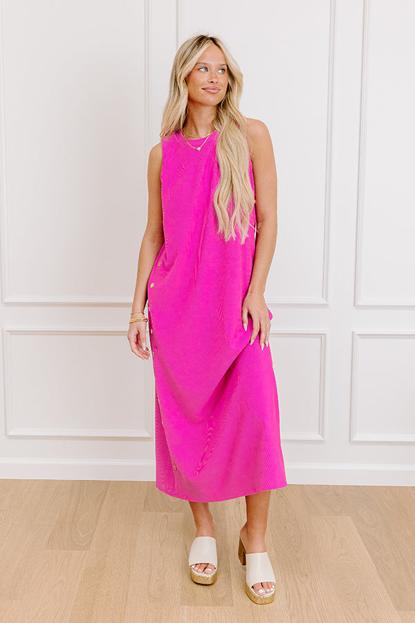 Santa Monica Chic Ribbed Midi Dress in Violet Image 4