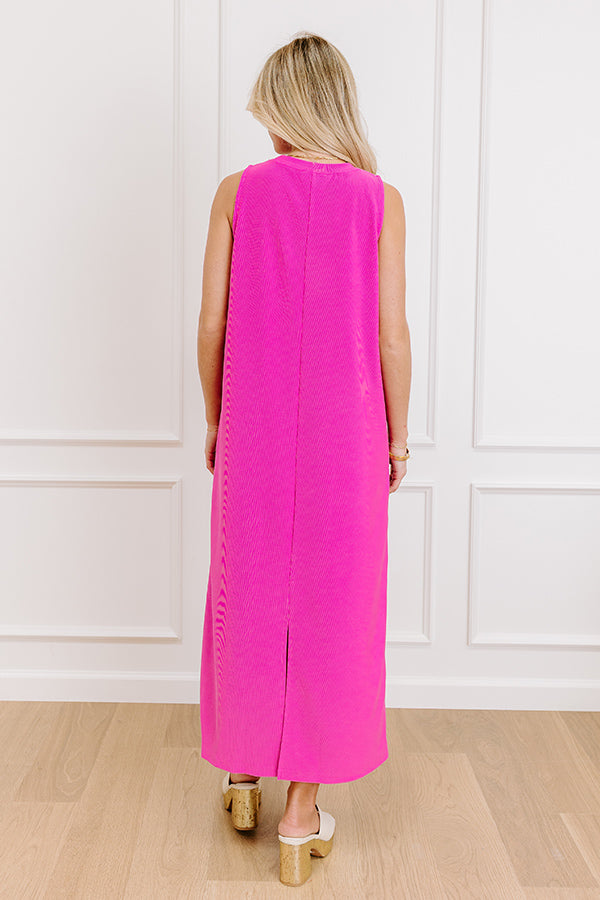 Santa Monica Chic Ribbed Midi Dress in Violet Image 5