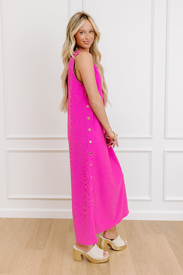 Santa Monica Chic Ribbed Midi Dress in Violet Image 1