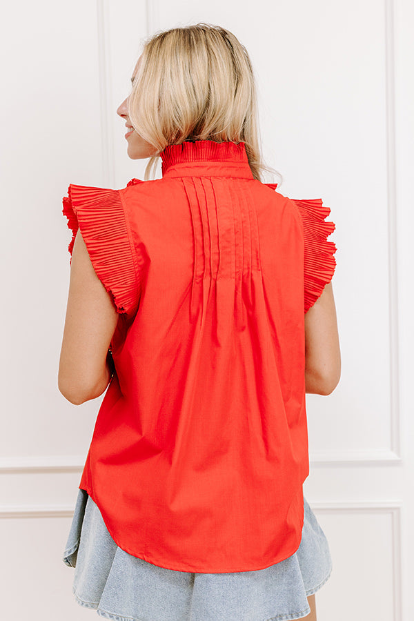 Fashion Week Pleated Top in Red Image 5