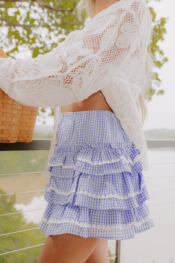 Countryside Charm High Waist Gingham Mini Skirt Image 4