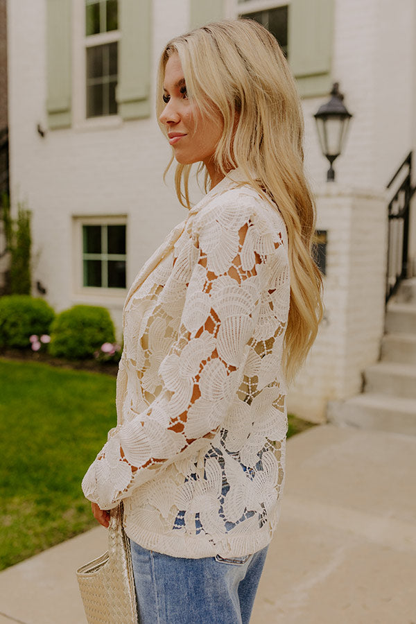 Coastal Charm Crochet Blazer Image 3