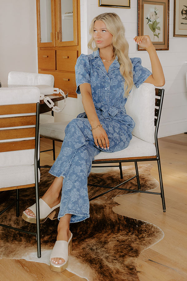 Garden Galore Denim Jacquard Jumpsuit Image 5
