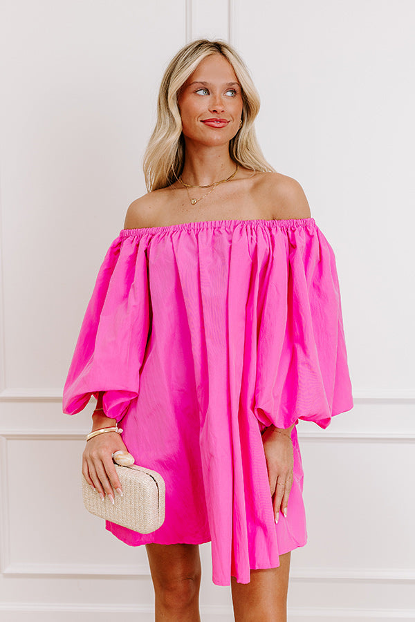Social Hour Chic Off Shoulder Mini Dress in Pink Image 4