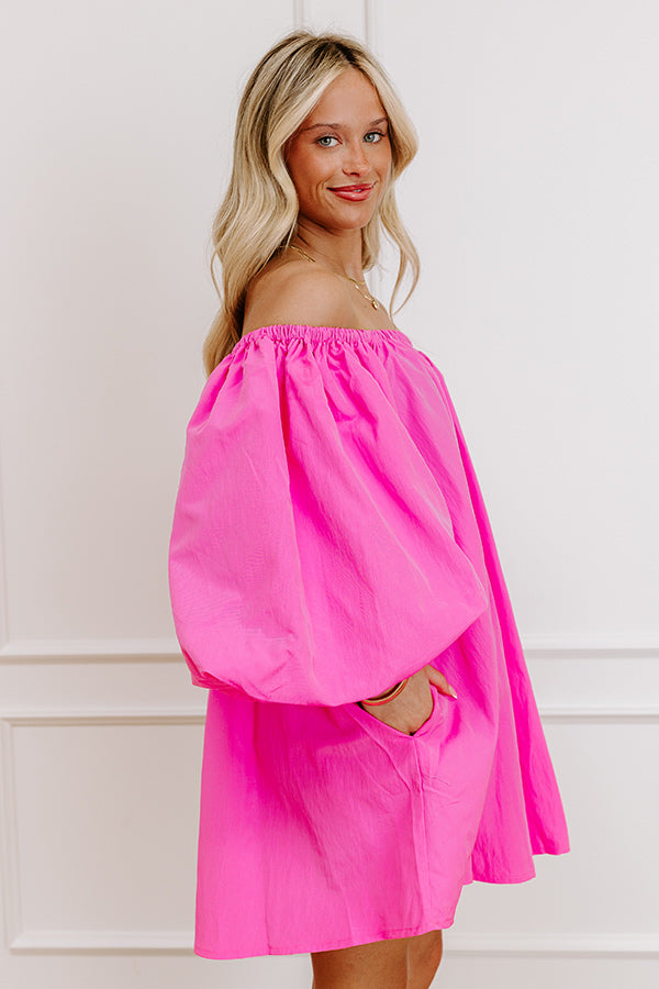 Social Hour Chic Off Shoulder Mini Dress in Pink Image 3