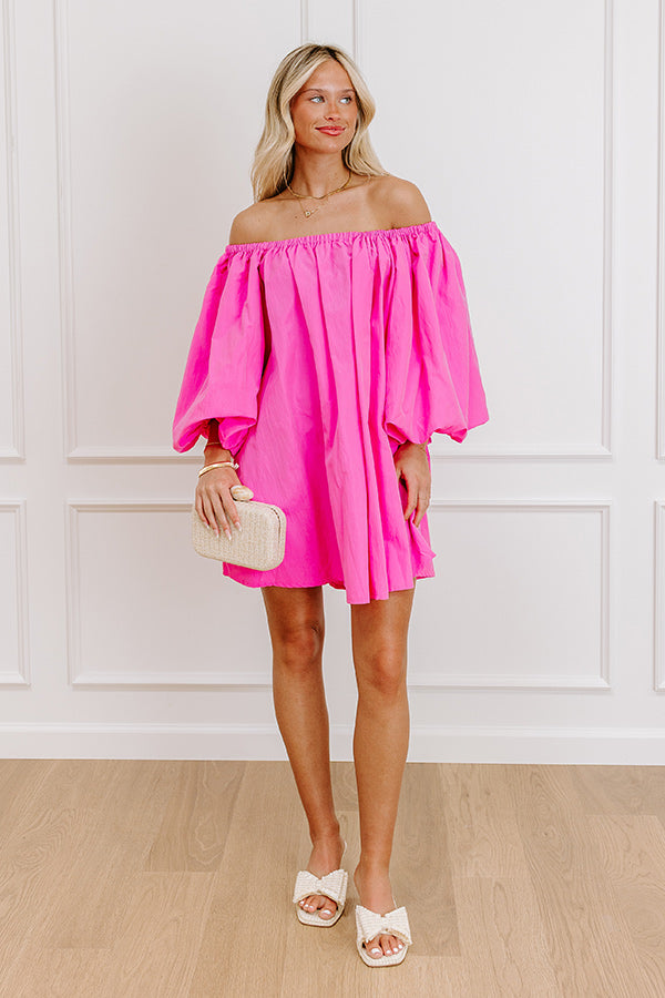 Social Hour Chic Off Shoulder Mini Dress in Pink Image 1