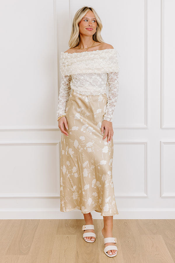 The Faith High Waist Satin Midi Skirt Image - 1
