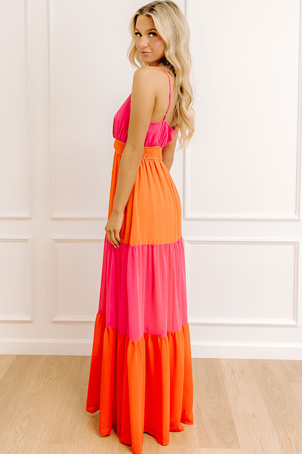 Sorbet On The Patio Color Block Maxi Dress Image 4