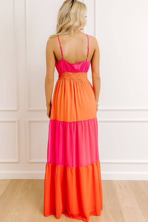 Sorbet On The Patio Color Block Maxi Dress Image 5