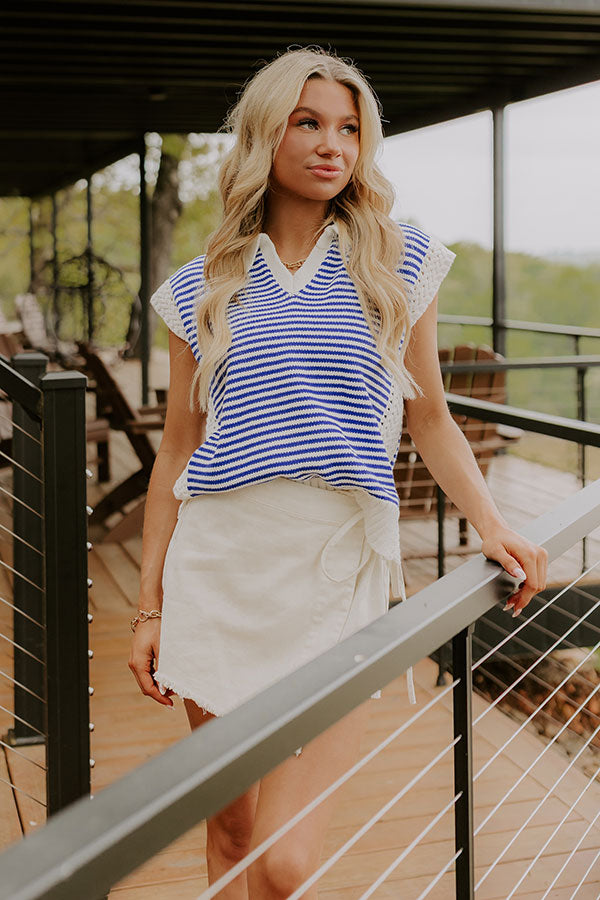 Yacht Club Social Knit Stripe Top Image 1
