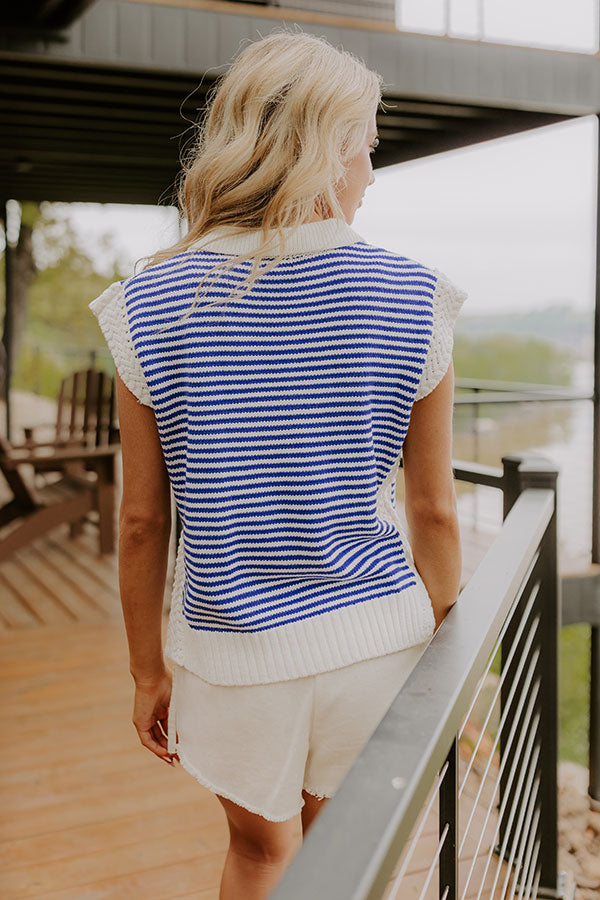 Yacht Club Social Knit Stripe Top Image 4