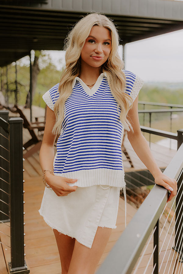 Yacht Club Social Knit Stripe Top Image 5