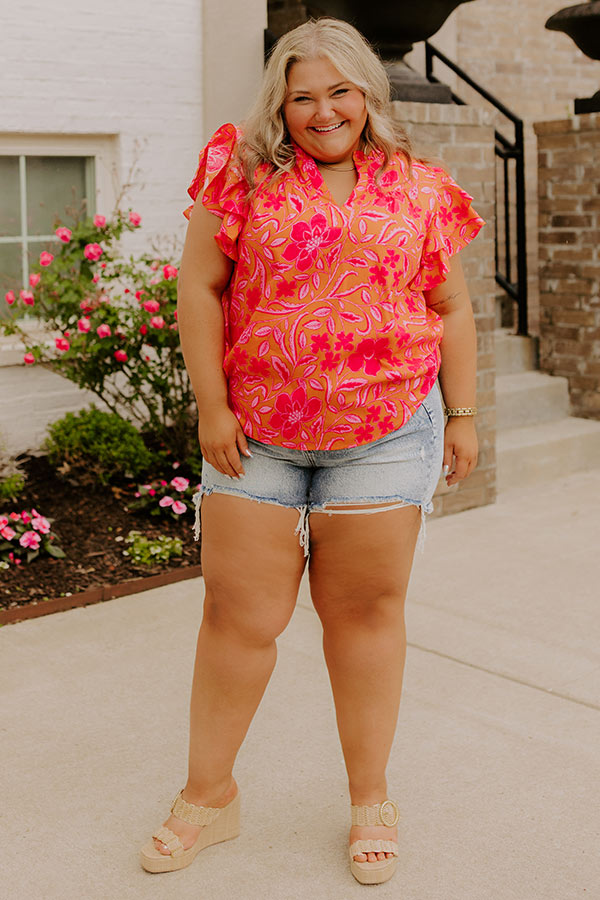 Mimosas Sippin' Floral Top Curves Image 2