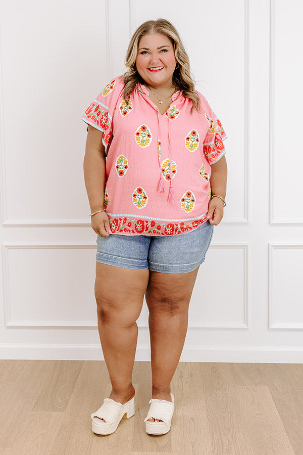 Margaritas On The Boardwalk Floral Top Curves Image 3