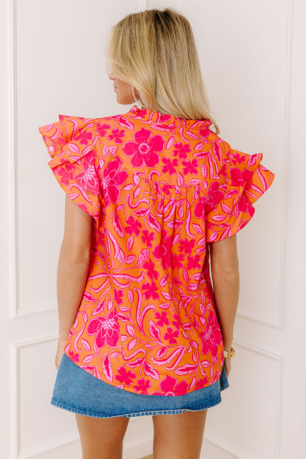 Mimosas Sippin' Floral Top Image 4