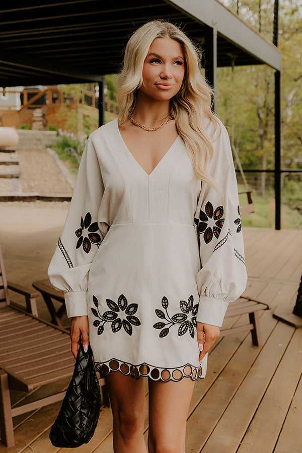 Cocktails Over Chit Chat Embroidered Romper Dress Image - 2