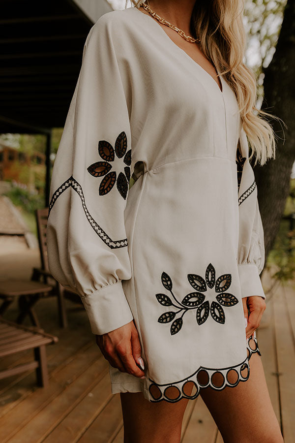 Cocktails Over Chit Chat Embroidered Romper Dress Image - 3