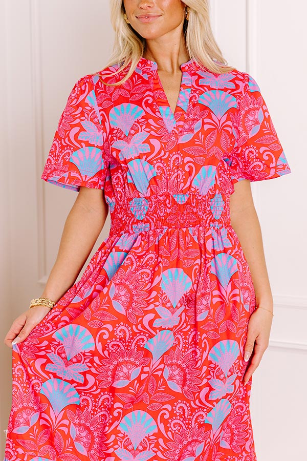 Brunch Babe Floral Maxi Dress in Red Image 2