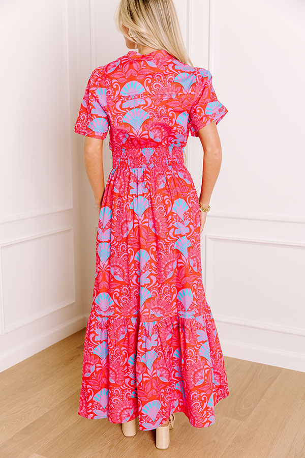 Brunch Babe Floral Maxi Dress in Red Image 4