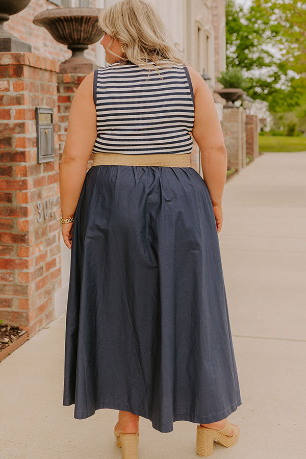 Brunch On The Pier Stripe Mid Dress Curves Image 4