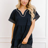 Lake Day Bliss Tiered Mini Dress in Navy Image 1