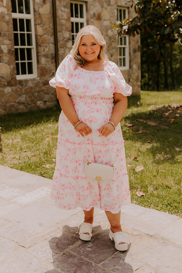 Sweet Pea Floral Midi Dress Curves Image - 4