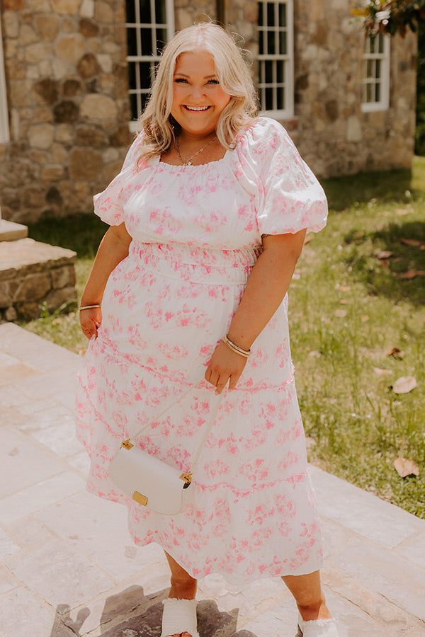 Sweet Pea Floral Midi Dress Curves Image - 2