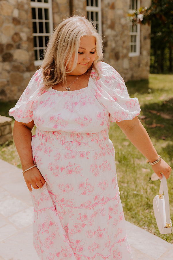 Sweet Pea Floral Midi Dress Curves Image - 3