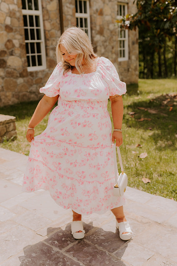 Sweet Pea Floral Midi Dress Curves Image - 1