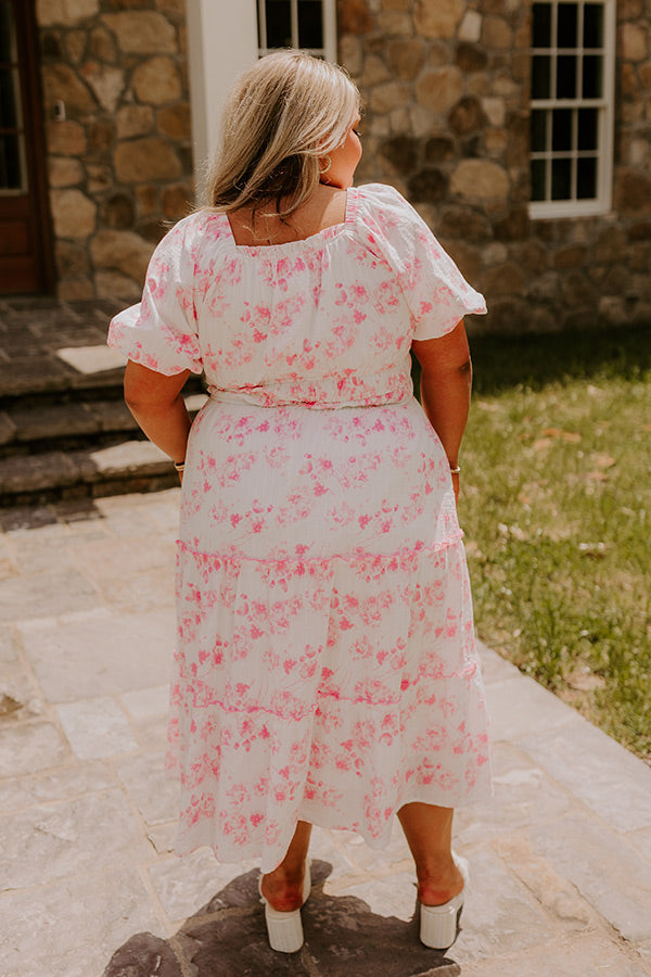 Sweet Pea Floral Midi Dress Curves Image - 5