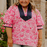 Sonoma Charm Floral Top in Pink Curves Image 1