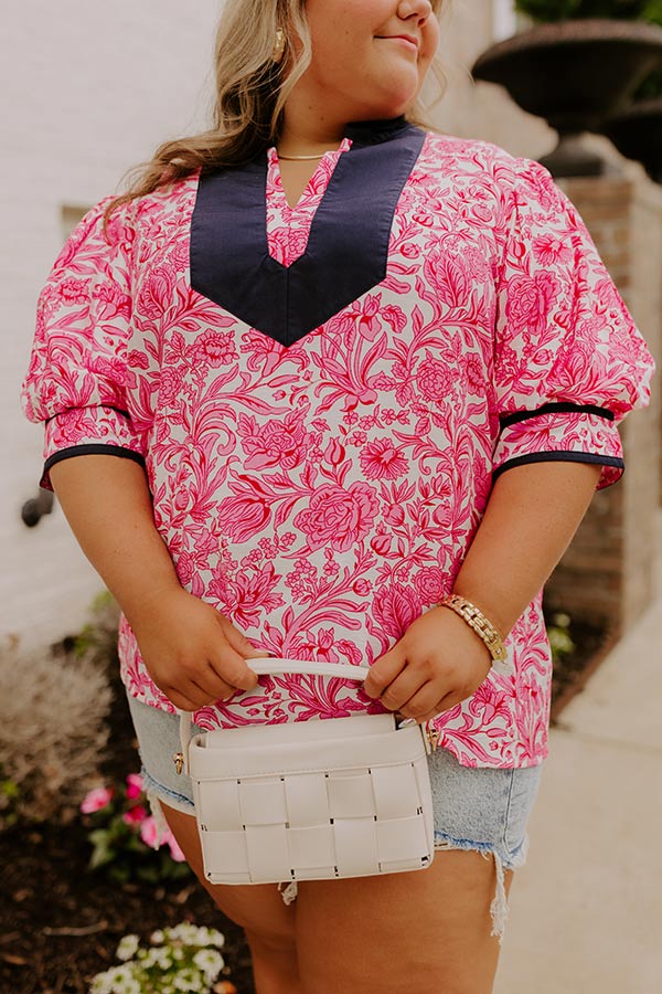 Sonoma Charm Floral Top in Pink Curves Image 3
