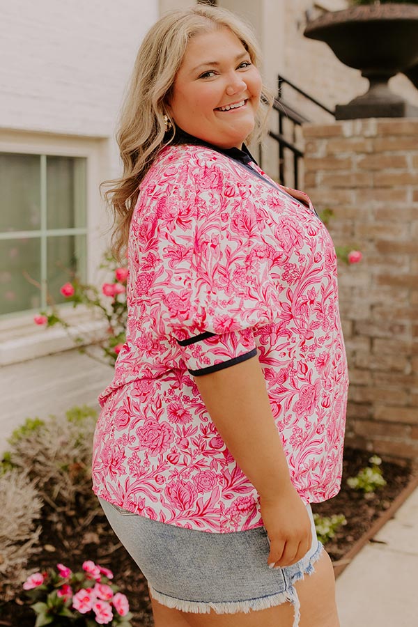 Sonoma Charm Floral Top in Pink Curves Image 4
