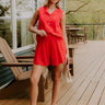 Rose All Day High Waist Eyelet Skort in Red Image 1
