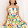 Cosmos In Cozumel Floral Mini Dress in Peach Image 1