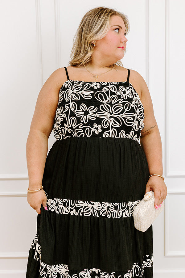 Resort Views Floral Embroidered Midi Dress Curves Image 2
