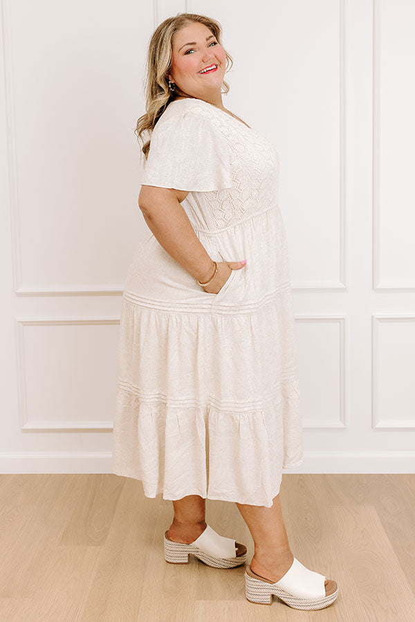 Beach Cottage Tiered Midi Dress Curves Image 2