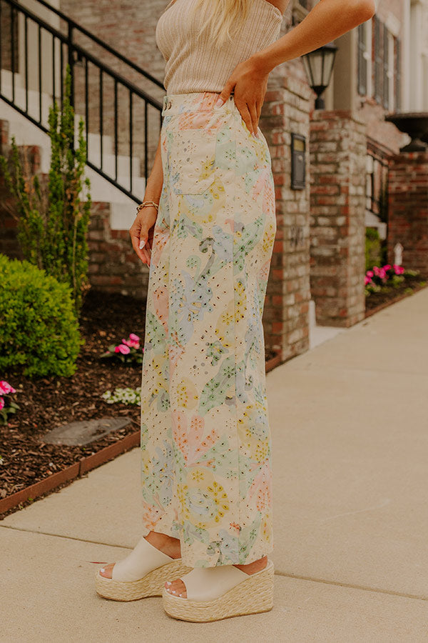 The Florence High Waist Floral Eyelet Pants Image - 4