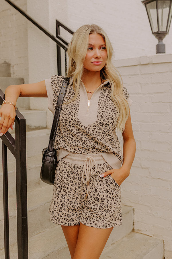Urban Edit High Waist Leopard Shorts Image 1