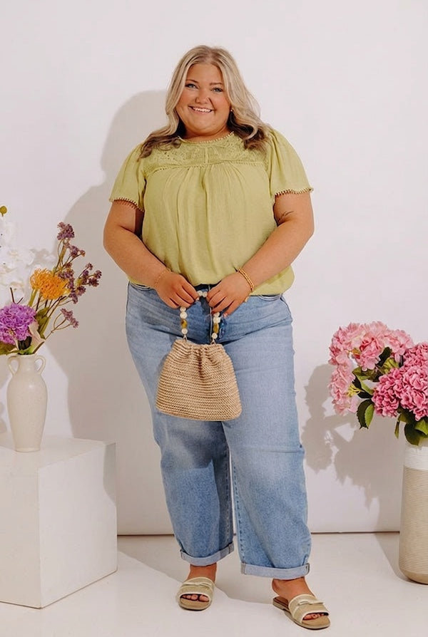 RISEN Willa High Waist Barrel Leg Jean Curves Image - 1