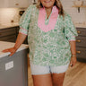 Sonoma Charm Floral Top in Green Curves Image 1