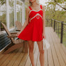 Sweet Talk Linen-Blend Mini Dress in Red Image 1