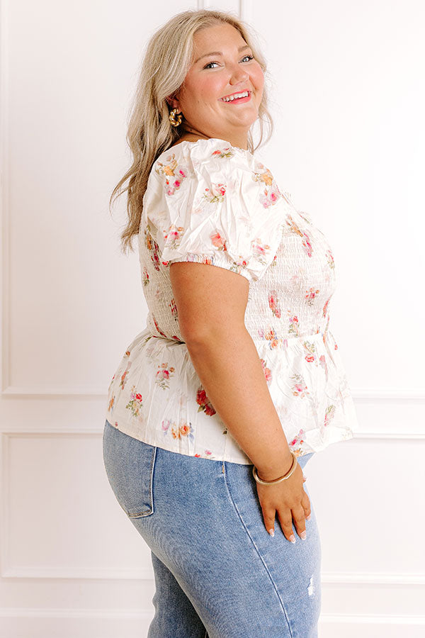 Field Of Grace Floral Smocked Top Curves Image - 3