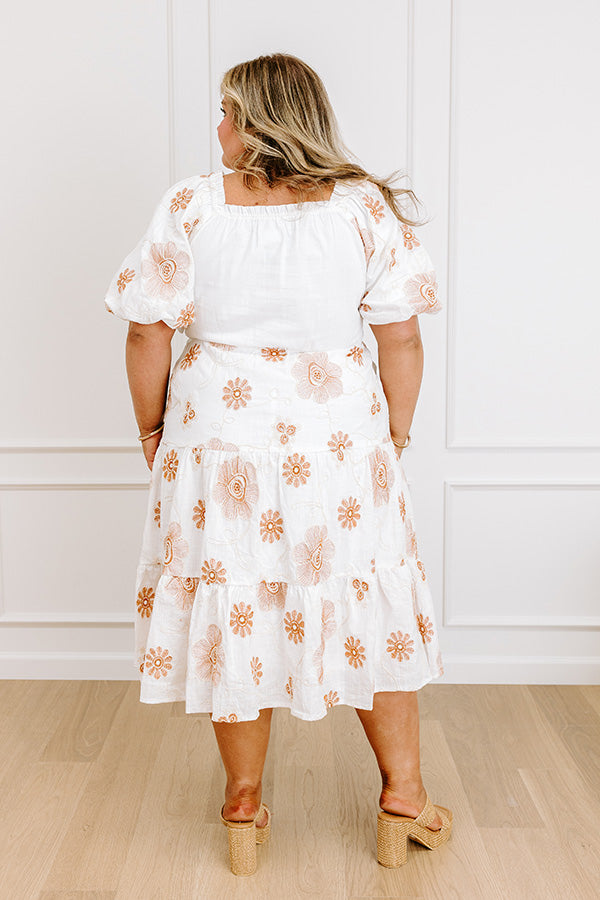 Whispering Fields Floral Embroidered Midi Dress Curves Image 3