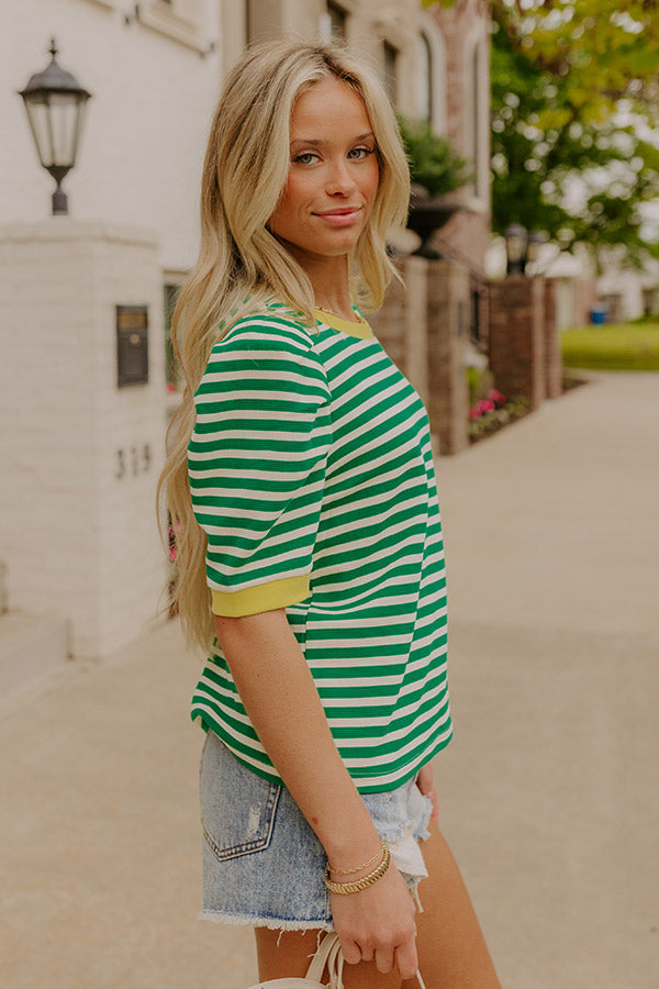 Key Lime Cutie Stripe Top Image 3