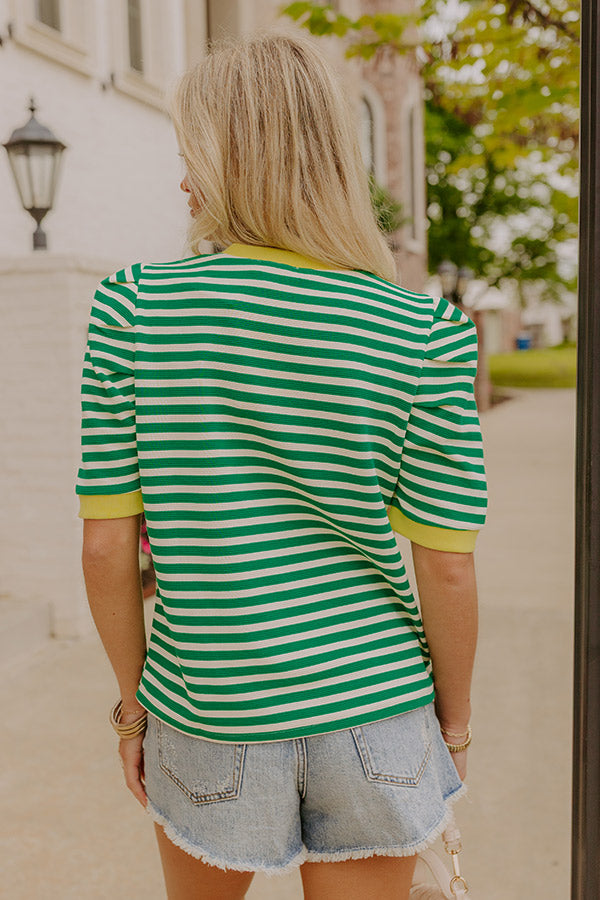 Key Lime Cutie Stripe Top Image 4